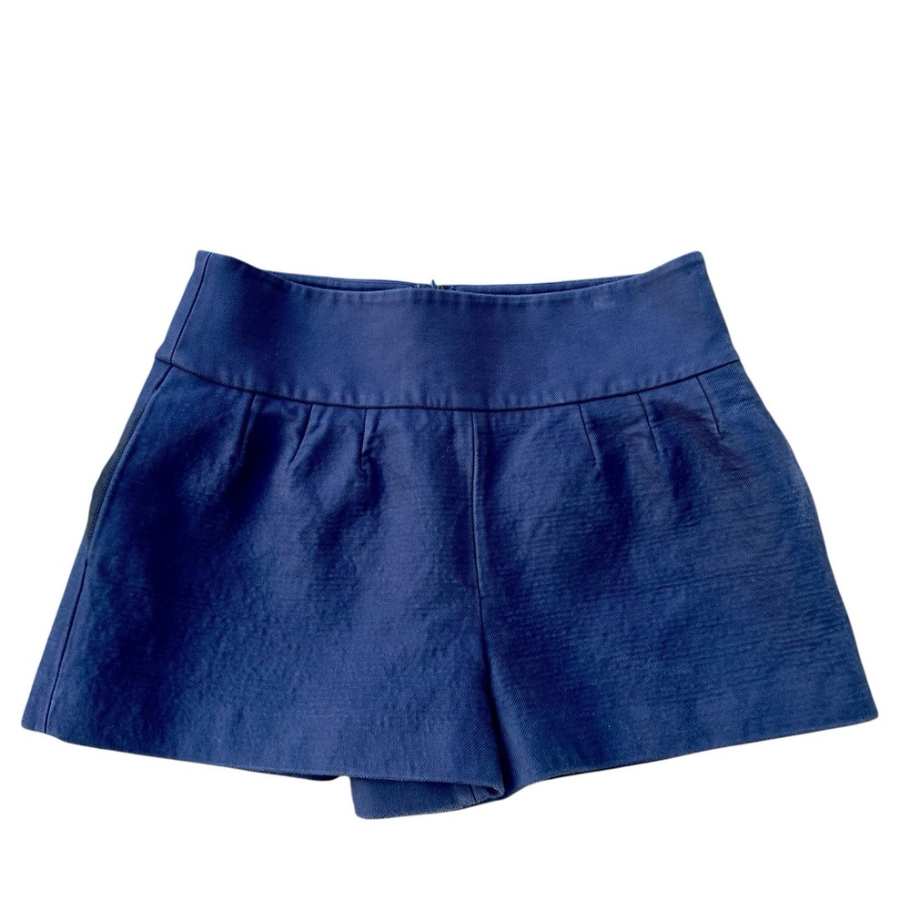 RED Valentino Navy Blue High Waisted Pleated Shorts Size 44 IT L